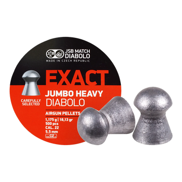 JSB Match Diabolo Exact Jumbo HEAVY | .22 Cal | 18.13 Grains | 500 Ct. P11